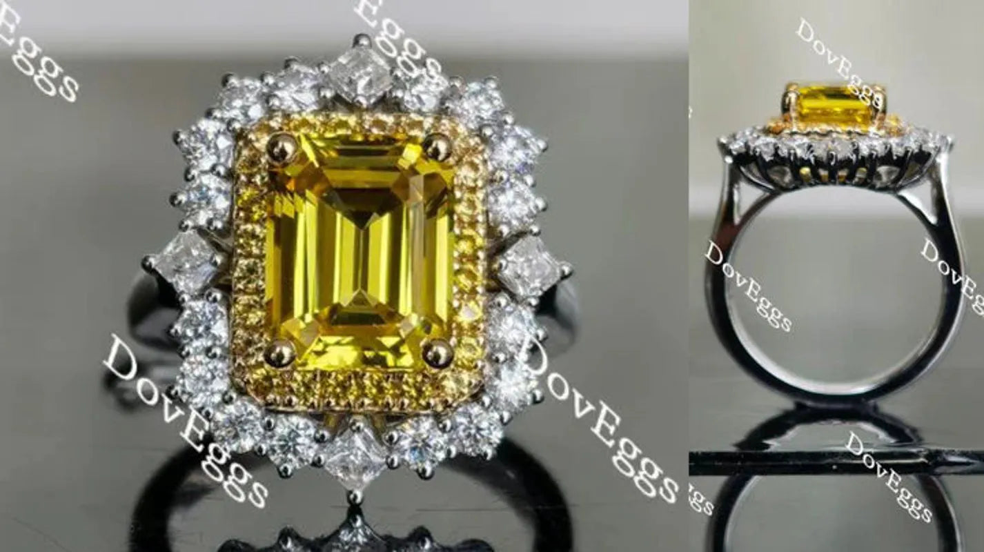 DovEggs double halo pave channel set engagement ring semi-mount only(Exclusively to DovEggs Stones)