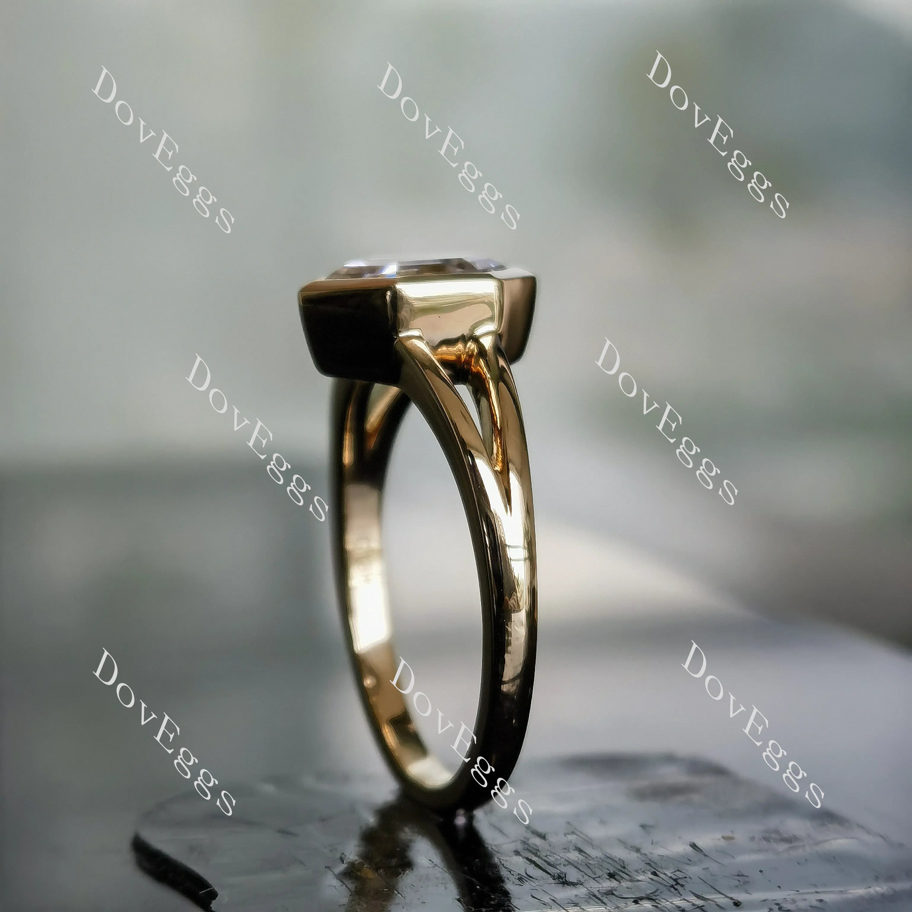 Doveggs Dovie Doutch Marquise cut solitaire bezel split shank moissanite engagement Ring