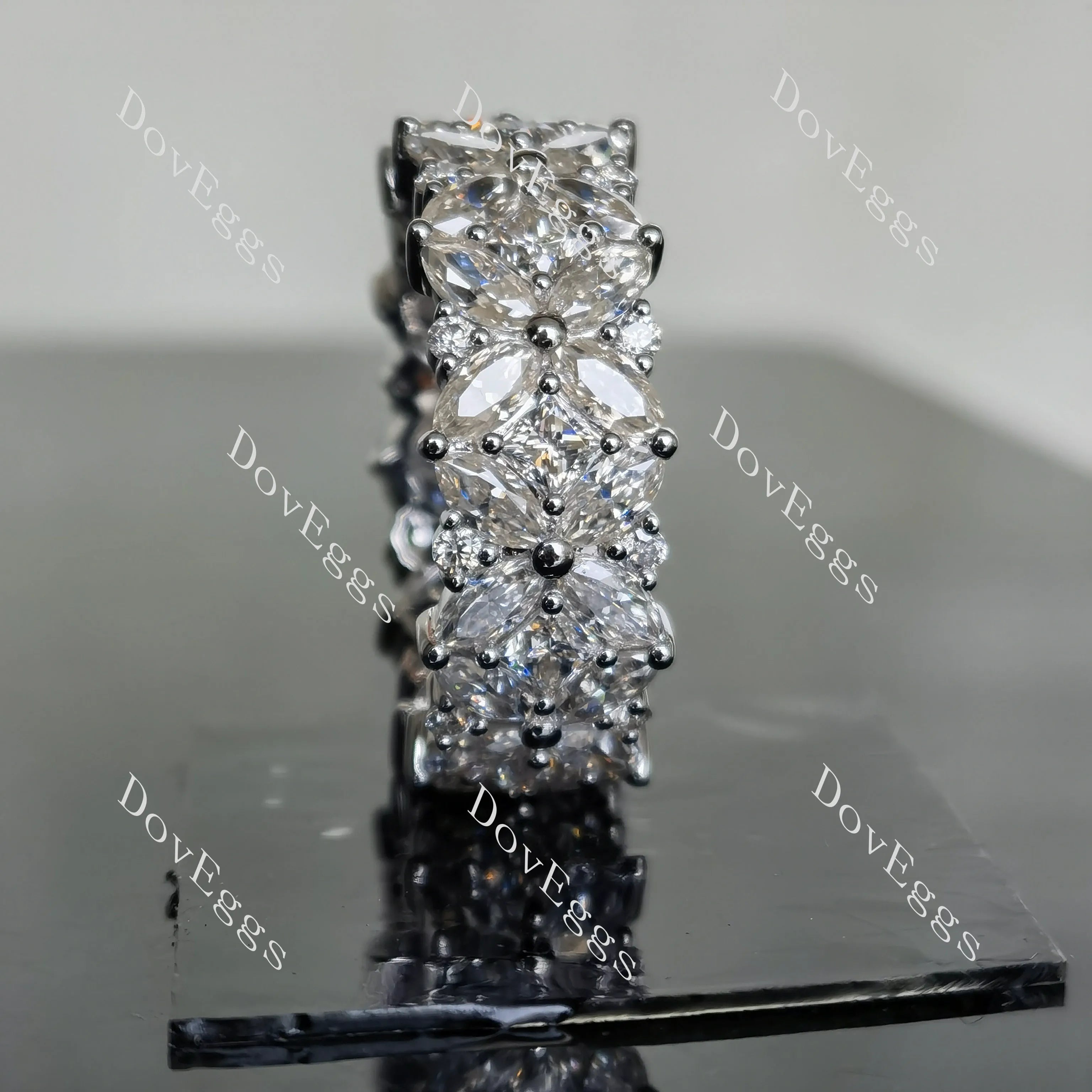 Doveggs marquise princess round full eternity pave moissanite/lab grown diamond wedding band-9mm band width