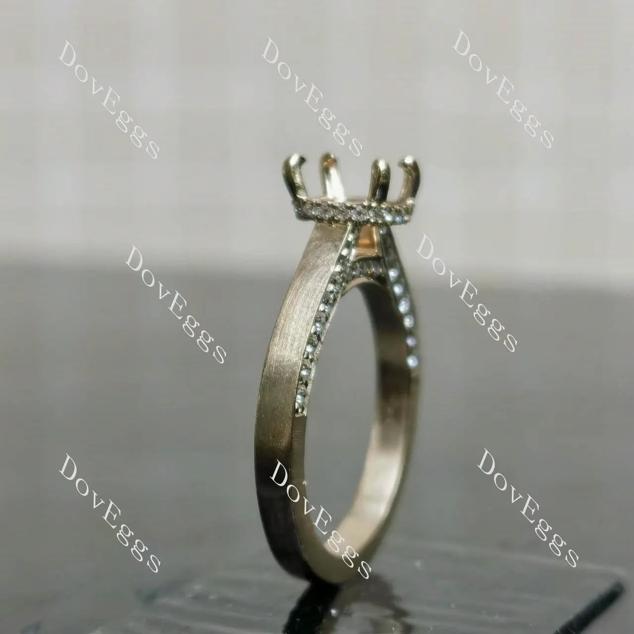 Doveggs pave engagement ring semi-mount only(Exclusively to DovEggs Stones)