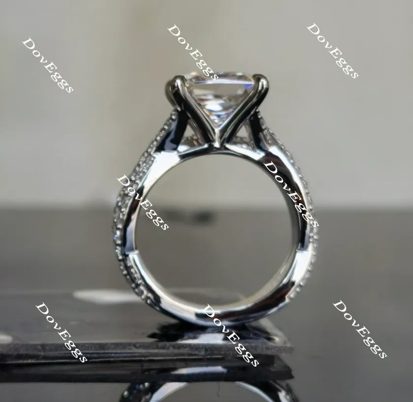 Doveggs curved band princess moissanite engagement ring