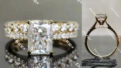 The Kiana Raeshel radiant half eternity pave ring(engagement ring only)