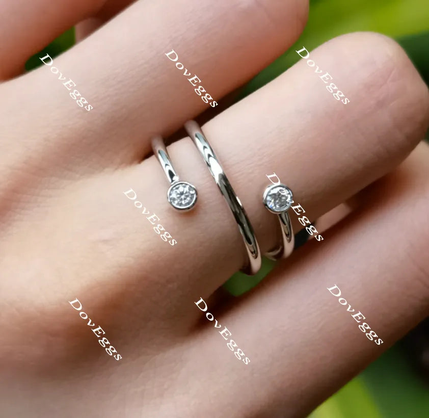 Doveggs round moissanite/lab grown diamond ring/wedding band-1.7mm band width