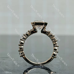 Doveggs Radiant Bezel Lab Grown Diamond Engagement Ring