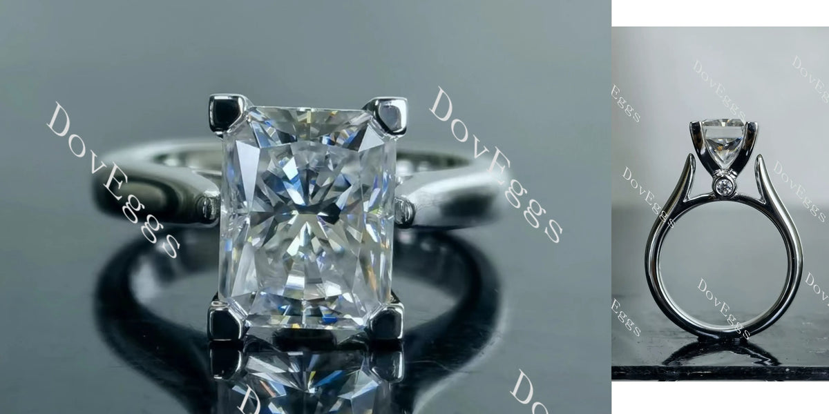 Doveggs radiant pave moissanite engagement ring