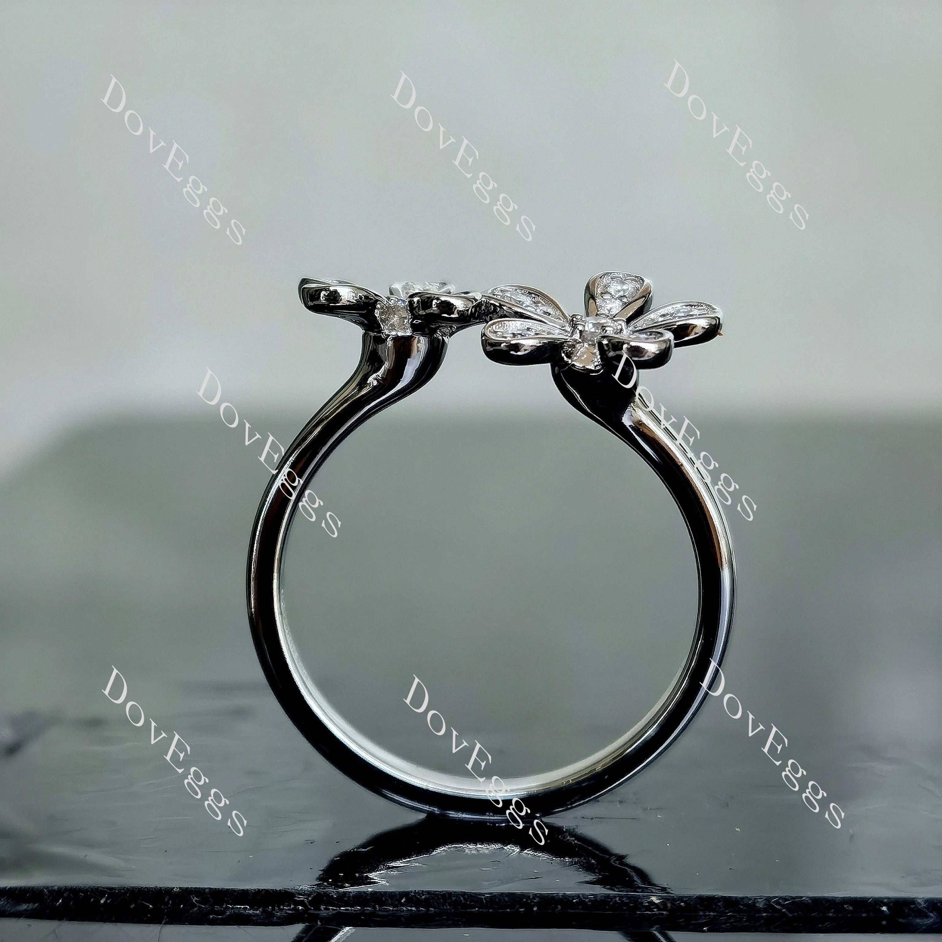 Maisie Daisy floral moissanite/lab grown diamond wedding band-2.0mm band width