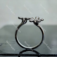 Maisie Daisy floral moissanite/lab grown diamond wedding band-2.0mm band width