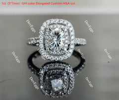 Doveggs pave double halo moissanite engagement ring