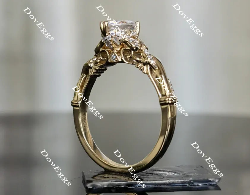 Doveggs pear vintage moissanite engagement ring