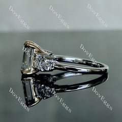 Doveggs emerald side stones moissanite engagement ring