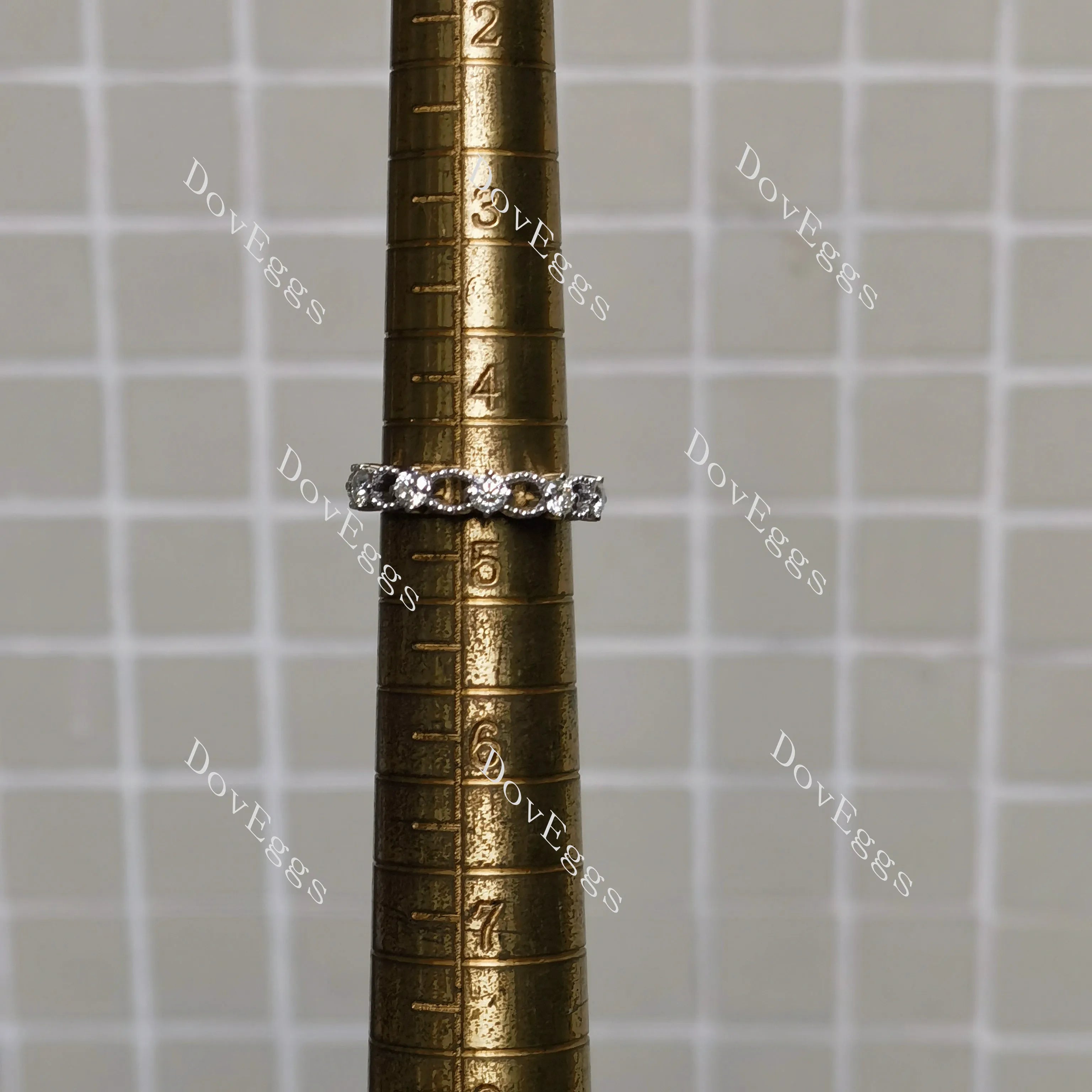 (size 4.25-4.5) Doveggs sterling silver Round moissanite wedding band