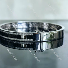 Doveggs round half eternity pave moissanite/lab grown diamond bangle/bracelet