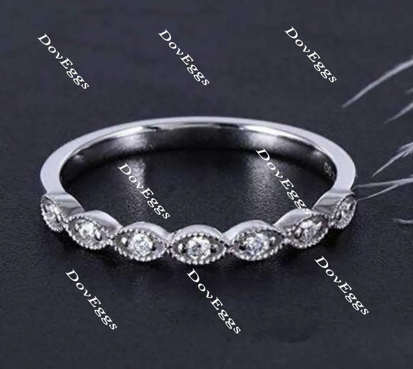 Doveggs Half eternity stacking infinity moissanite/lab diamond wedding band-1.7mm band width