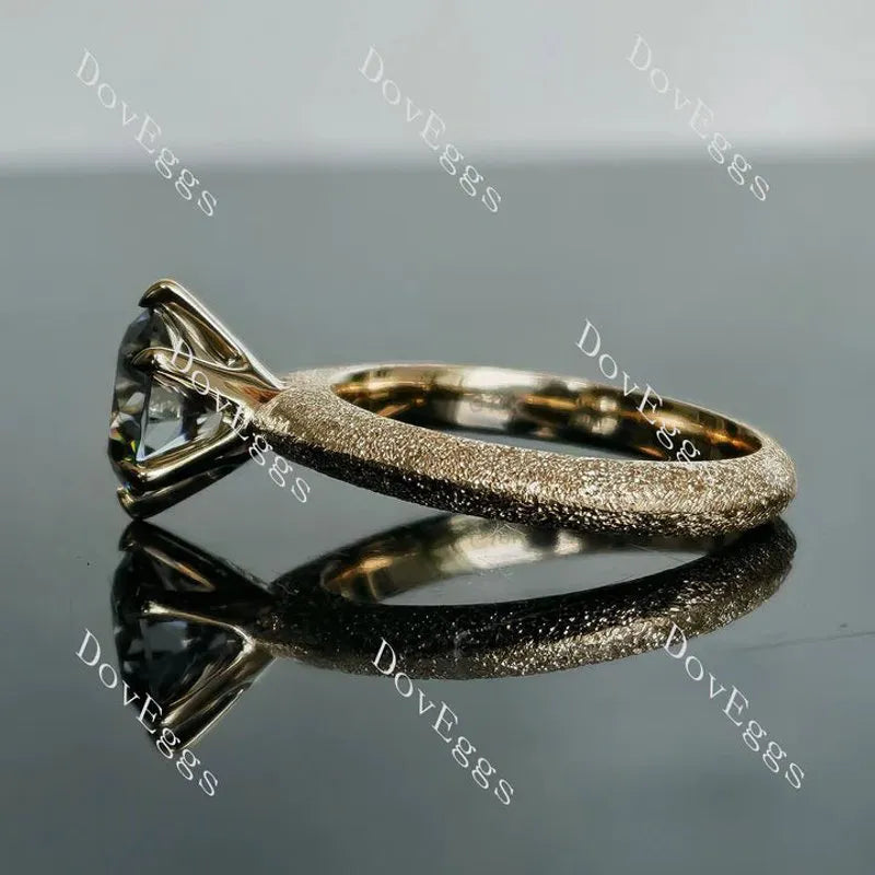 DovEggs classic 6 prongs textured solitaire engagement ring semi-mount only(Exclusively to DovEggs Stones)