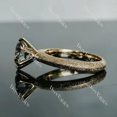 DovEggs classic 6 prongs textured solitaire engagement ring semi-mount only(Exclusively to DovEggs Stones)