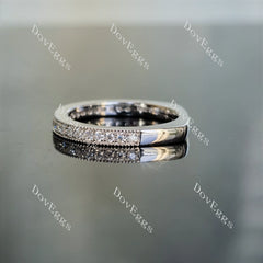 Doveggs round pave moissanite/lab grown diamond wedding band-2.5mm band width