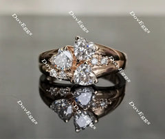 DovEggs heart three stones moissanite engagement ring