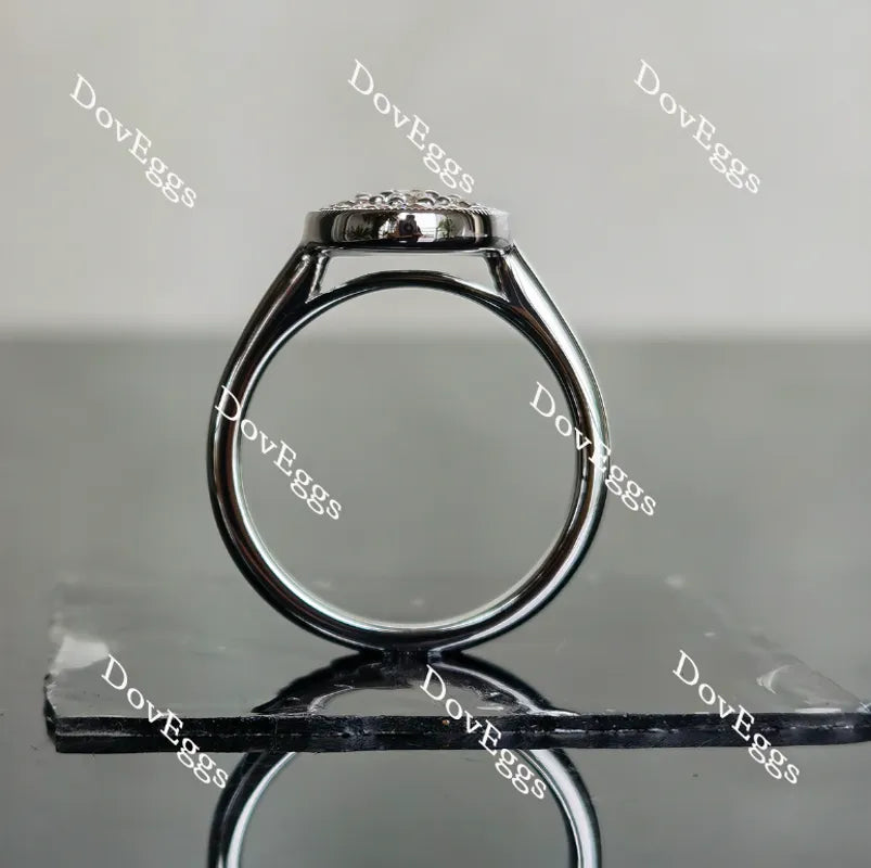 Doveggs oval shape round moissanite/lab grown diamond wedding band/moissanite ring