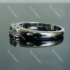 Doveggs round four stones pave moissanite/lab grown diamond wedding band-2.9mm band width