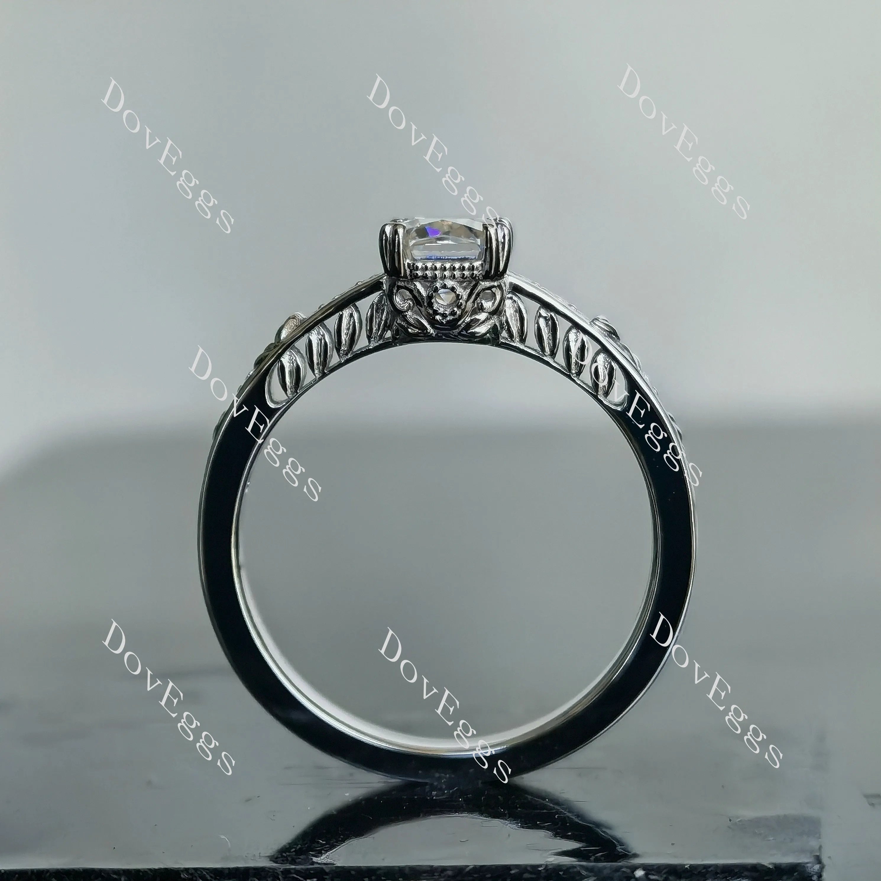 Doveggs radiant solitaire moissanite engagement Ring