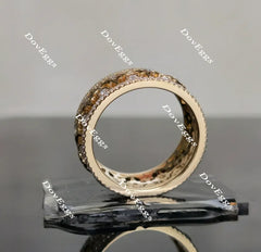Doveggs art deco princess round full eternity moissanite/lab grown diamond wedding bands-8mm band width
