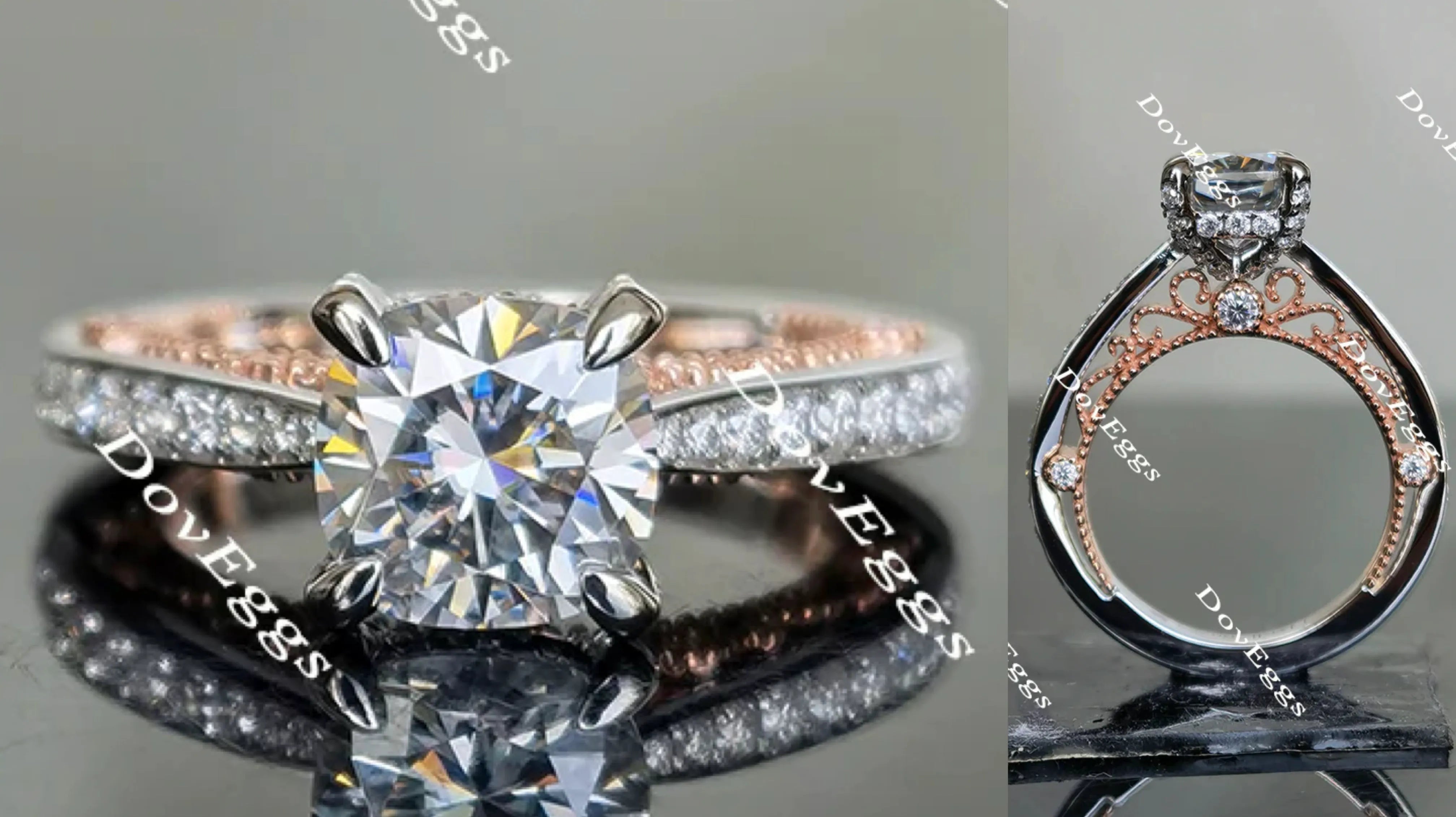 Aubree’s cushion half eternity pave Ring