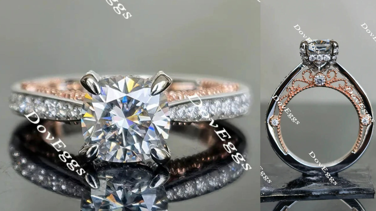 Aubree’s cushion half eternity pave Ring