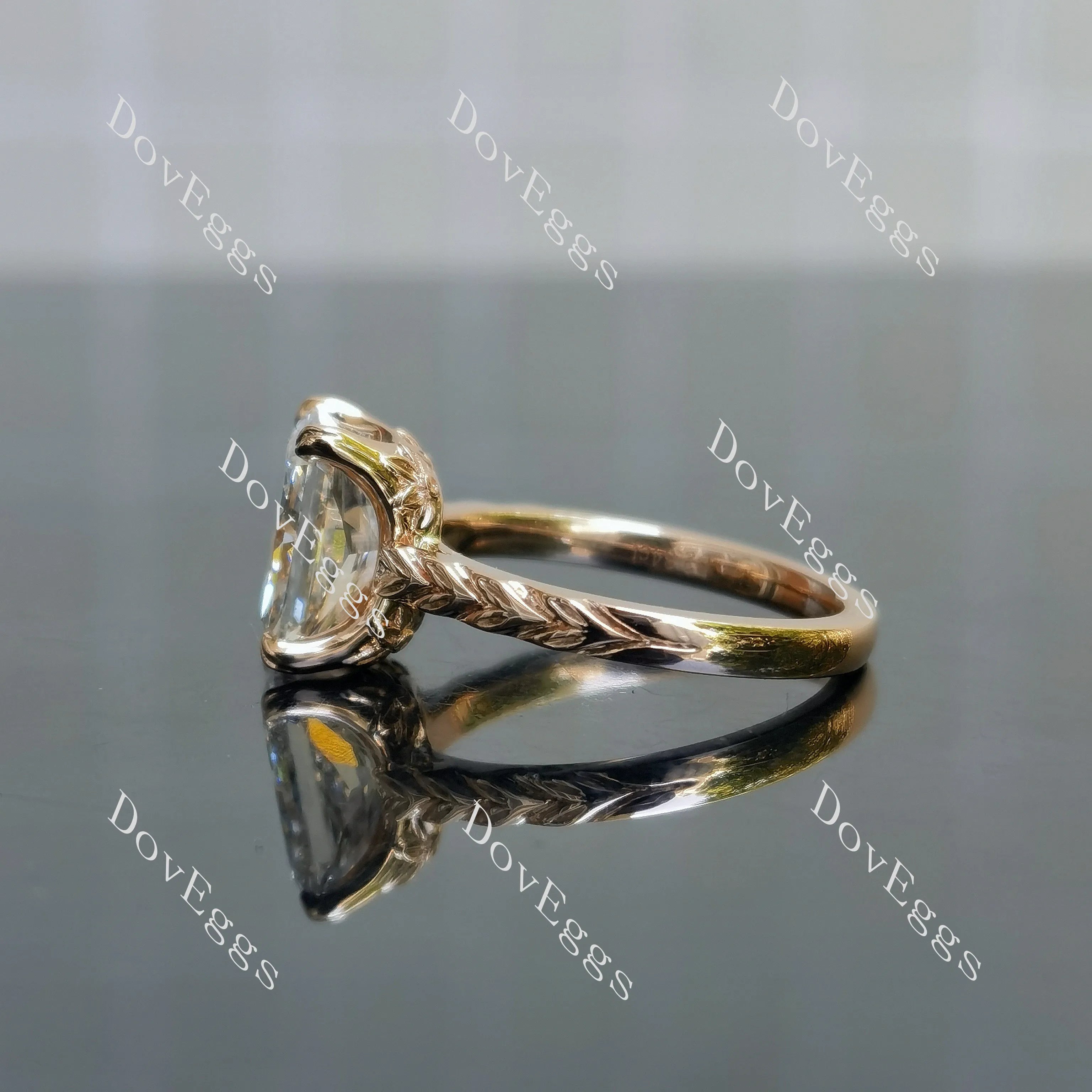 Brayleigh-Radiant solitaire moissanite engagement ring| DovEggs