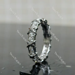 (size 9.5) Doveggs sterling silver 0.7cttw round moissanite wedding band
