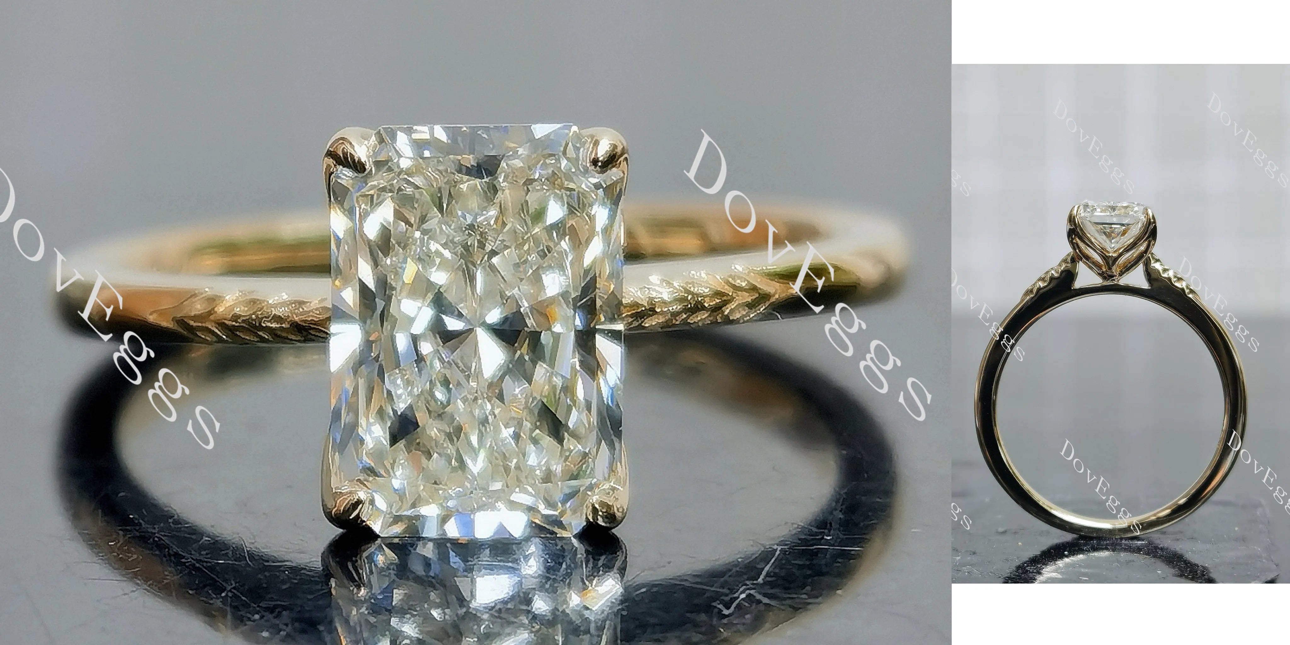 The Milestone Radiant Pave Solitaire Lab Grown Diamond Engagement Ring