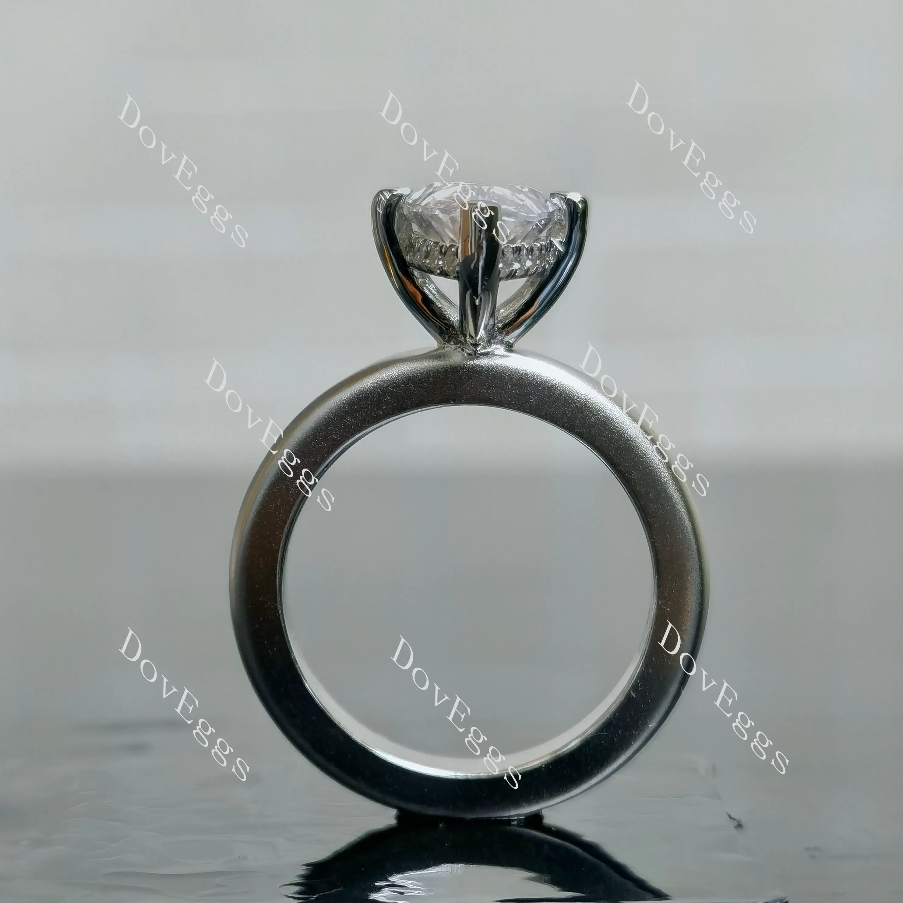 Doveggs Marquise Modified H&A cut hidden halo moissanite engagement ring