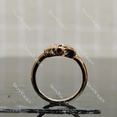 Doveggs moon hollow out engagement ring