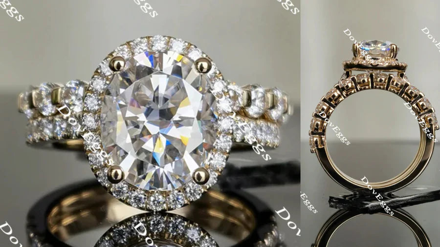 Halo engagement ring only semi-mount only(Exclusively to DovEggs Stones)