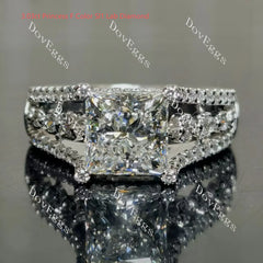 Kaleidoscope pave vintage engagement ring only semi-mount only(Exclusively to DovEggs Stones)