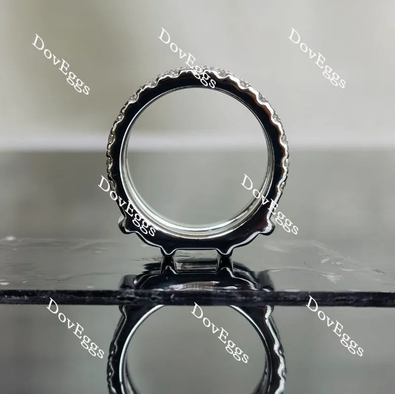 Doveggs round moissanite enhancer/lab grown diamond wedding band-8.2mm band width