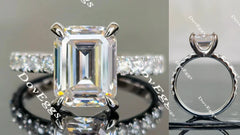 Doveggs emerald eternity pave moissanite engagement ring
