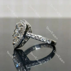 The Shana Rae vintage halo pave engagement ring only semi-mount only(Exclusively to DovEggs Stones)