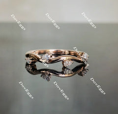 Doveggs leaves shape moissanite/lab grown diamond wedding band for women-1.8mm band width
