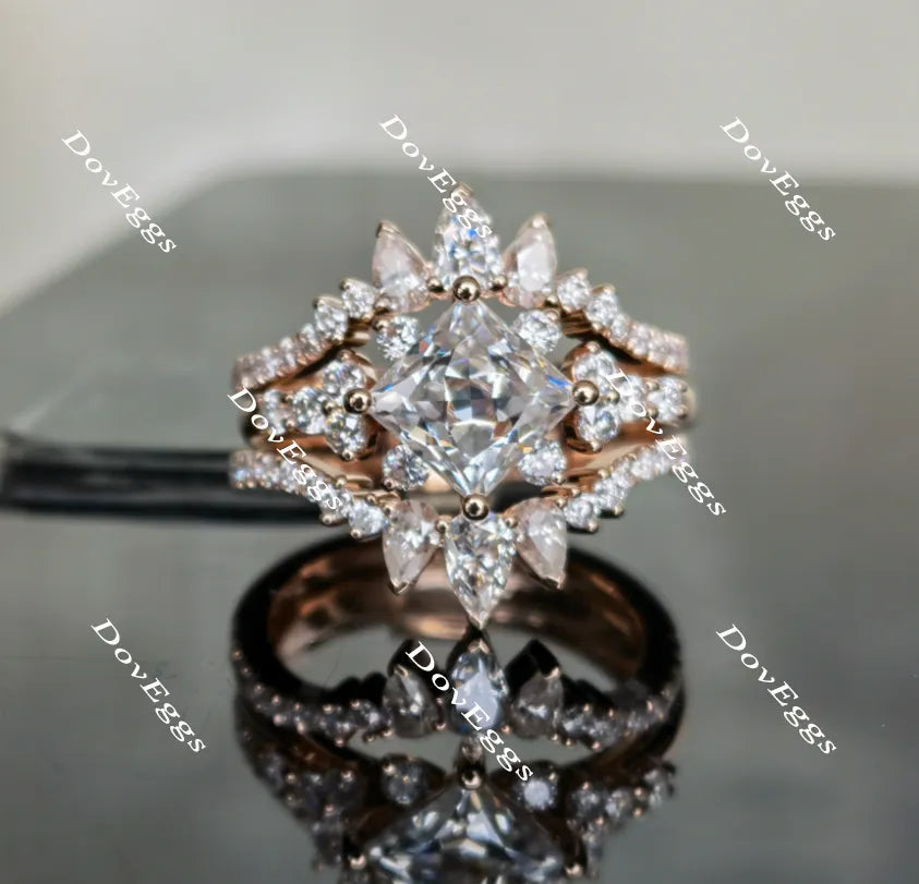 Doveggs art deco moissanite/lab grown diamond wedding band(one piece of wedding band only)-1.7mm band width