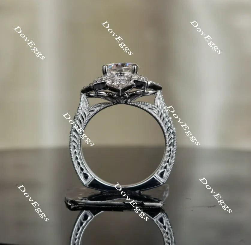 My Sunshine-Round moissanite engagement ring| DovEggs