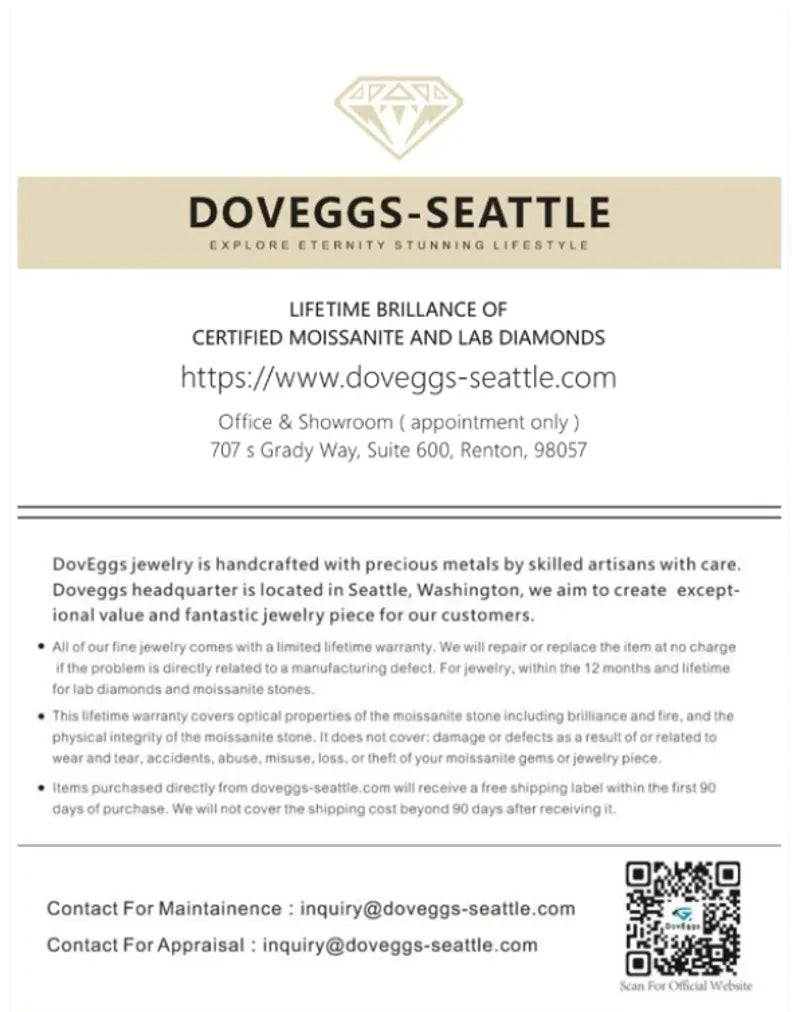 doveggs 1.1 carat round lab created diamond CVD engagement ring(size 7)