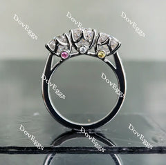 Doveggs cushion three-stone moissanite engagement ring