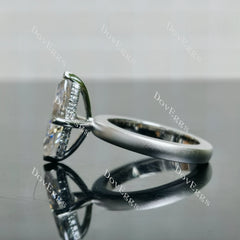 Doveggs Marquise Modified H&A cut hidden halo moissanite engagement ring