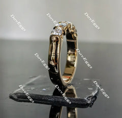 Doveggs Five stone moissanite /lab grown diamond wedding band/moissanite ring-4mm band width