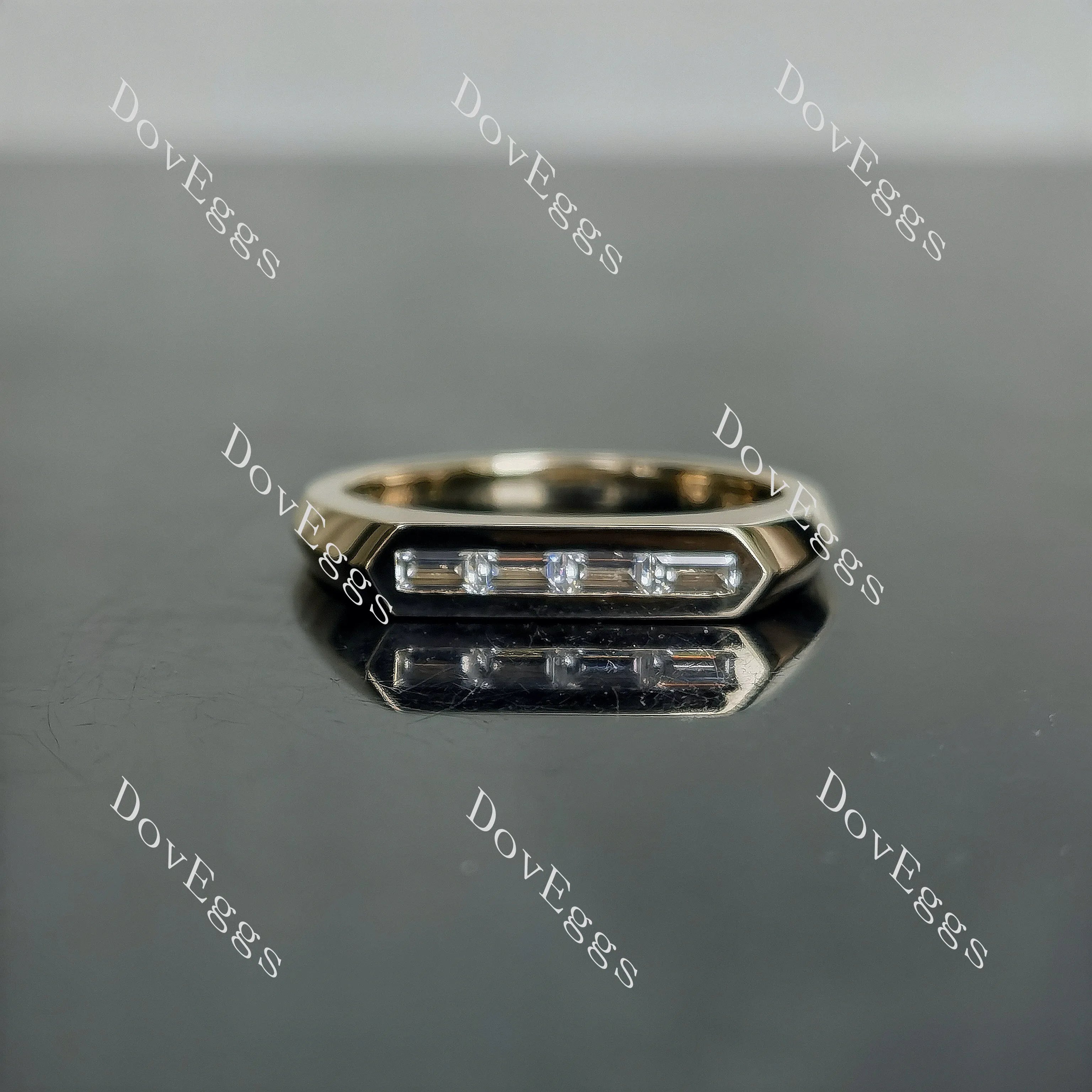 Doveggs baguette bezel moissanite/lab grown diamond wedding band-2.0mm band width