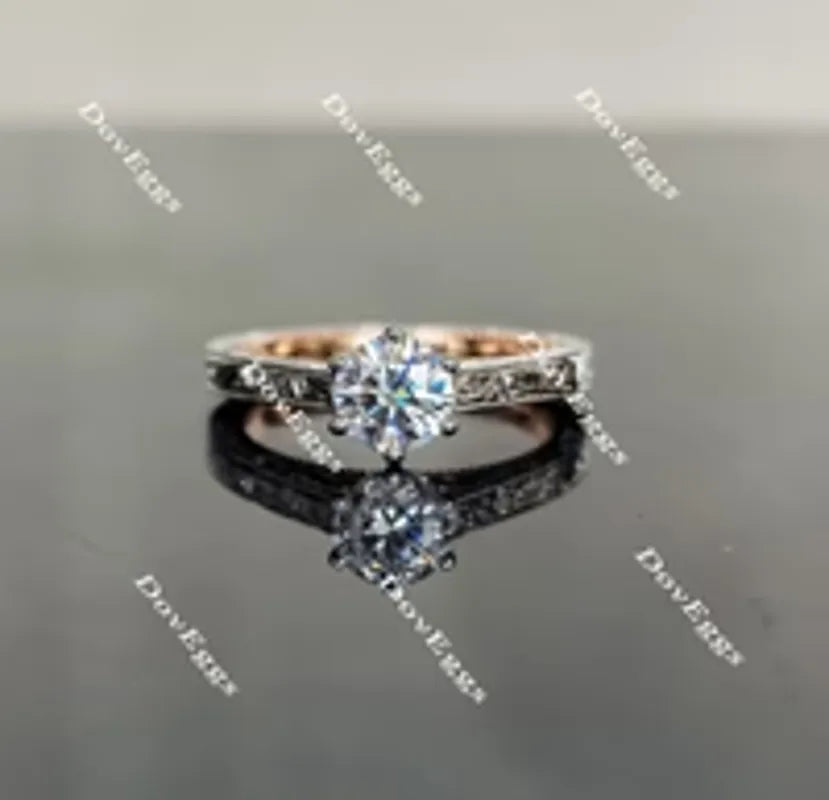 Doveggs vintage solitaire engagement ring semi-mount only(Exclusively to DovEggs stones)