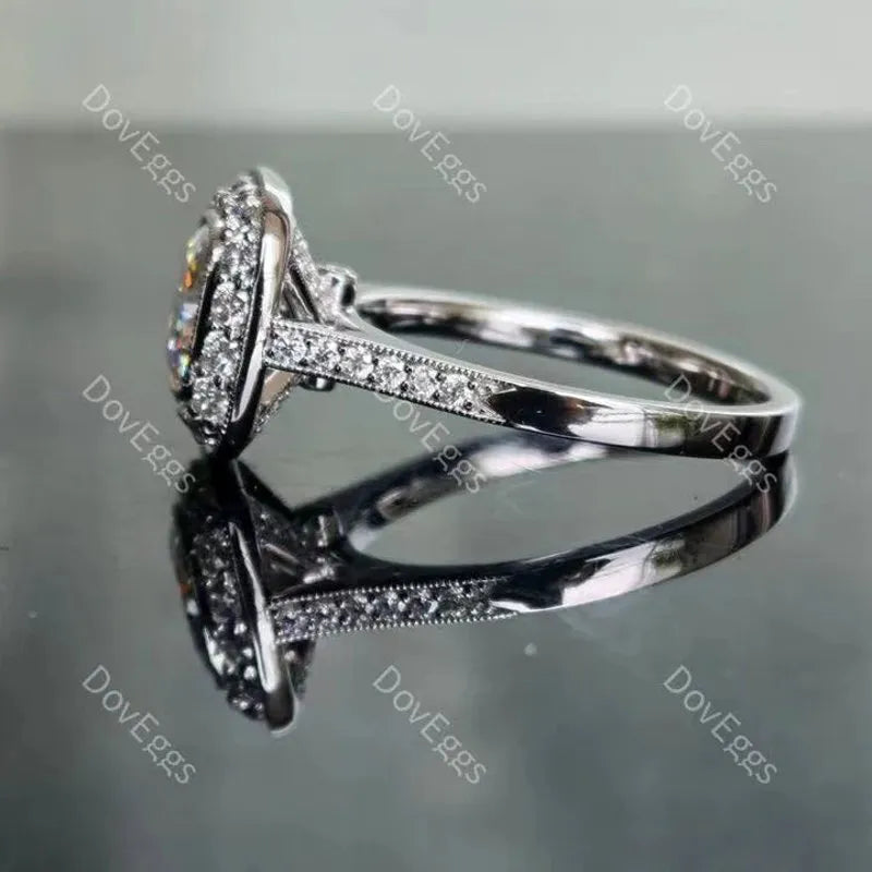 DovEggs halo pave engagement ring semi-mount only(Exclusively to DovEggs Stones)