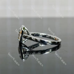Doveggs Elizabeth Taylor Krupp Cut bezel solitaire moissanite engagement ring