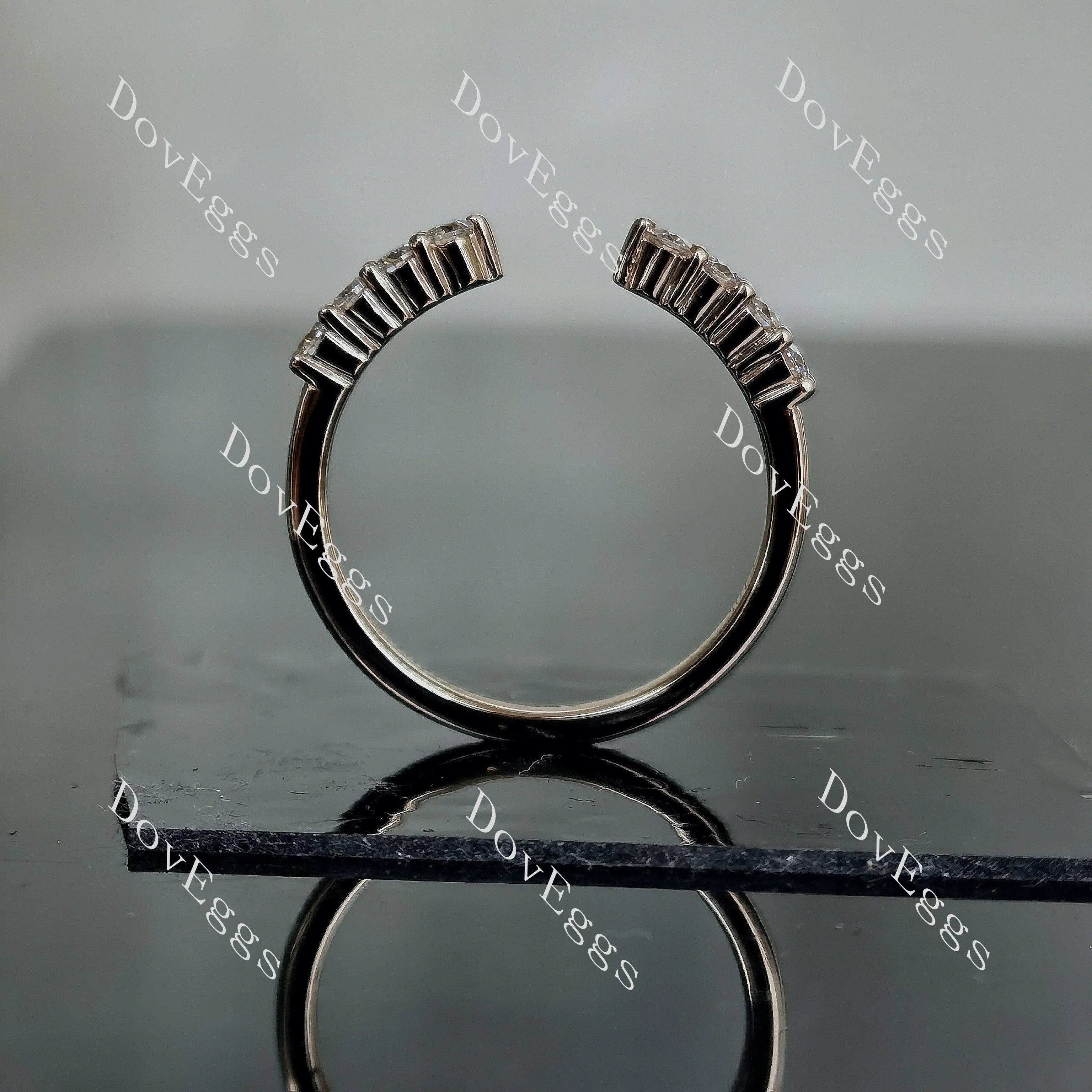 Doveggs round pave moissanite/lab grown diamond wedding band-1.7mm band width