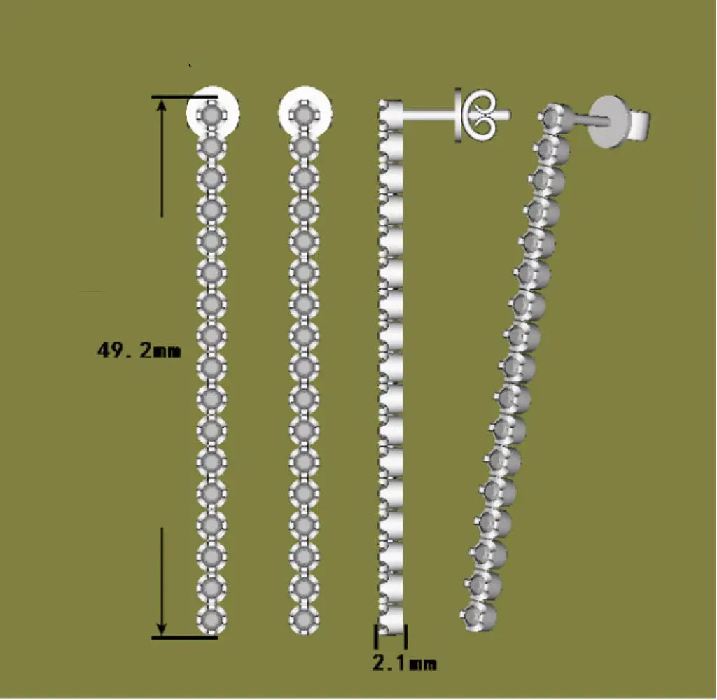 Doveggs round moissanite/lab grown diamond dangle earrings for women